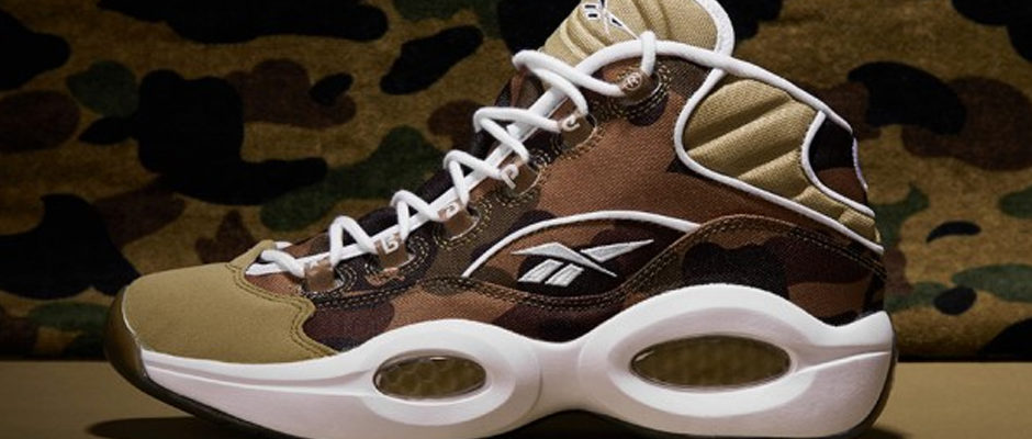 BAPE x mita sneakers x Reebok Question Mid 1st Camo